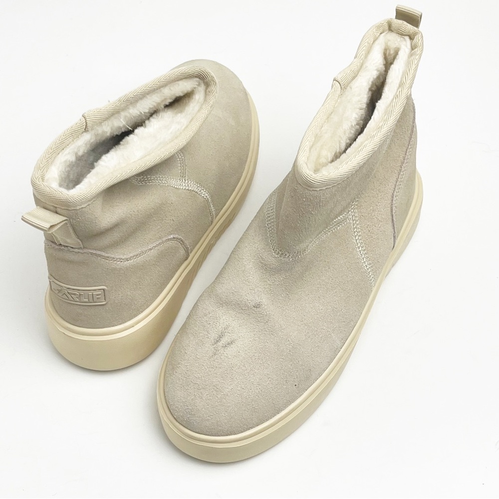 JARLIF Faux Fur Lined Slip On Winter Ankle Boots  EU36 Neutral Minimalist Cozy